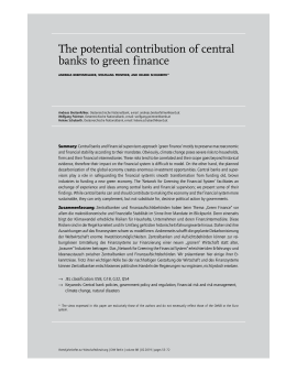 The potential contribution of central banks to green finance