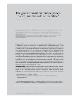 The green transition: public policy, finance, and the role of the State