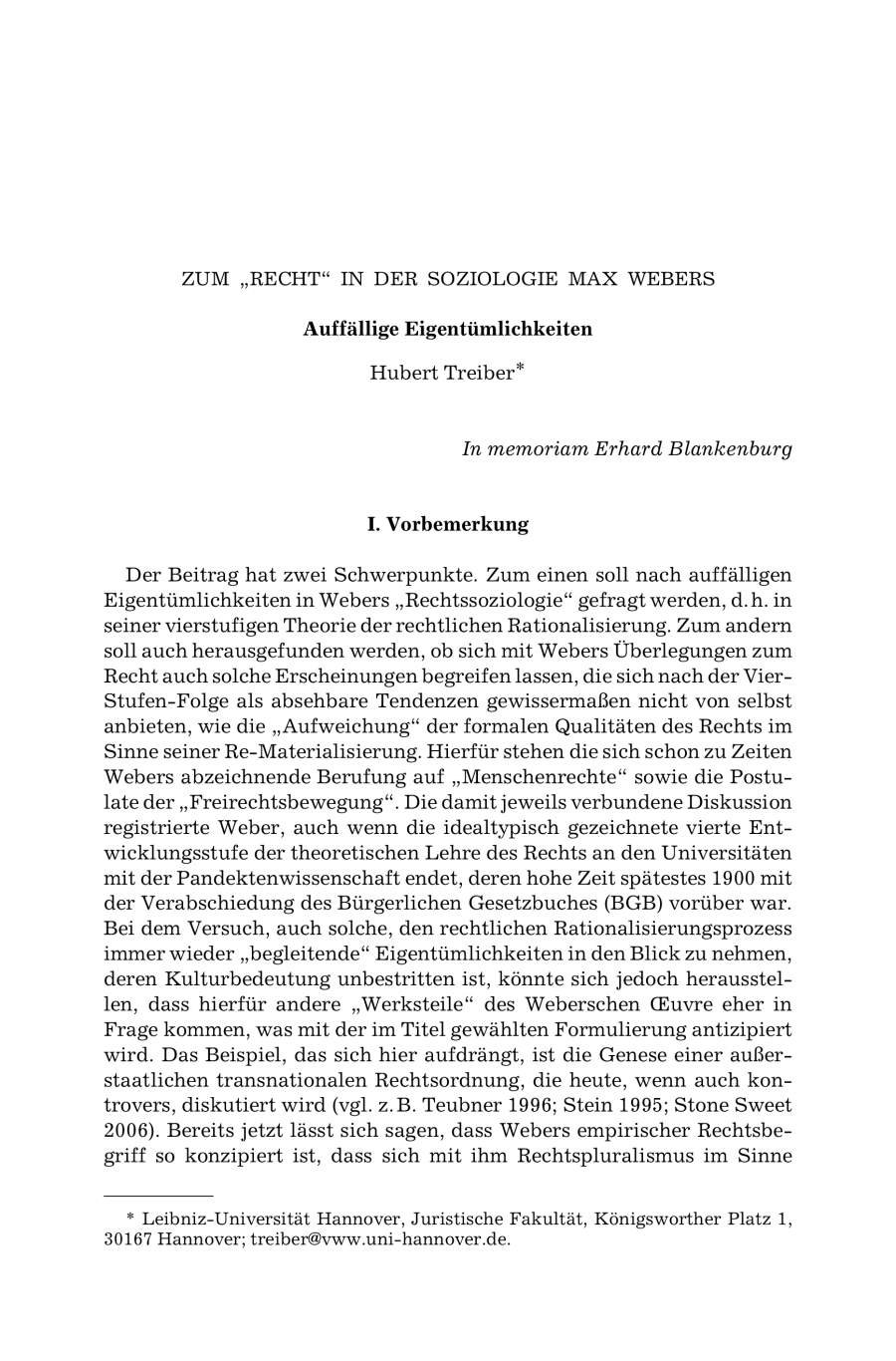 Zum „Recht“ in der Soziologie Max Webers