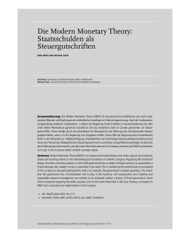 Die Modern Monetary Theory: Staatsschulden als Steuergutschriften