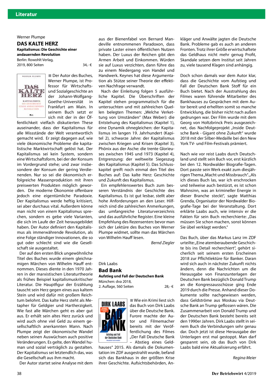 Literatur – Vorschau / Impressum