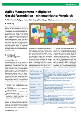Agiles Management in digitalen Geschäftsmodellen – ein empirischer Vergleich
