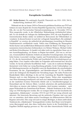 Stefan Karner: Die umkämpfte Republik. Österreich von 1918 – 1938