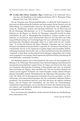 Eveline Dürr/Henry Kammler (Hg.): Einführung in die Ethnologie Mesoamerikas. Ein Handbuch zu den indigenen Kulturen