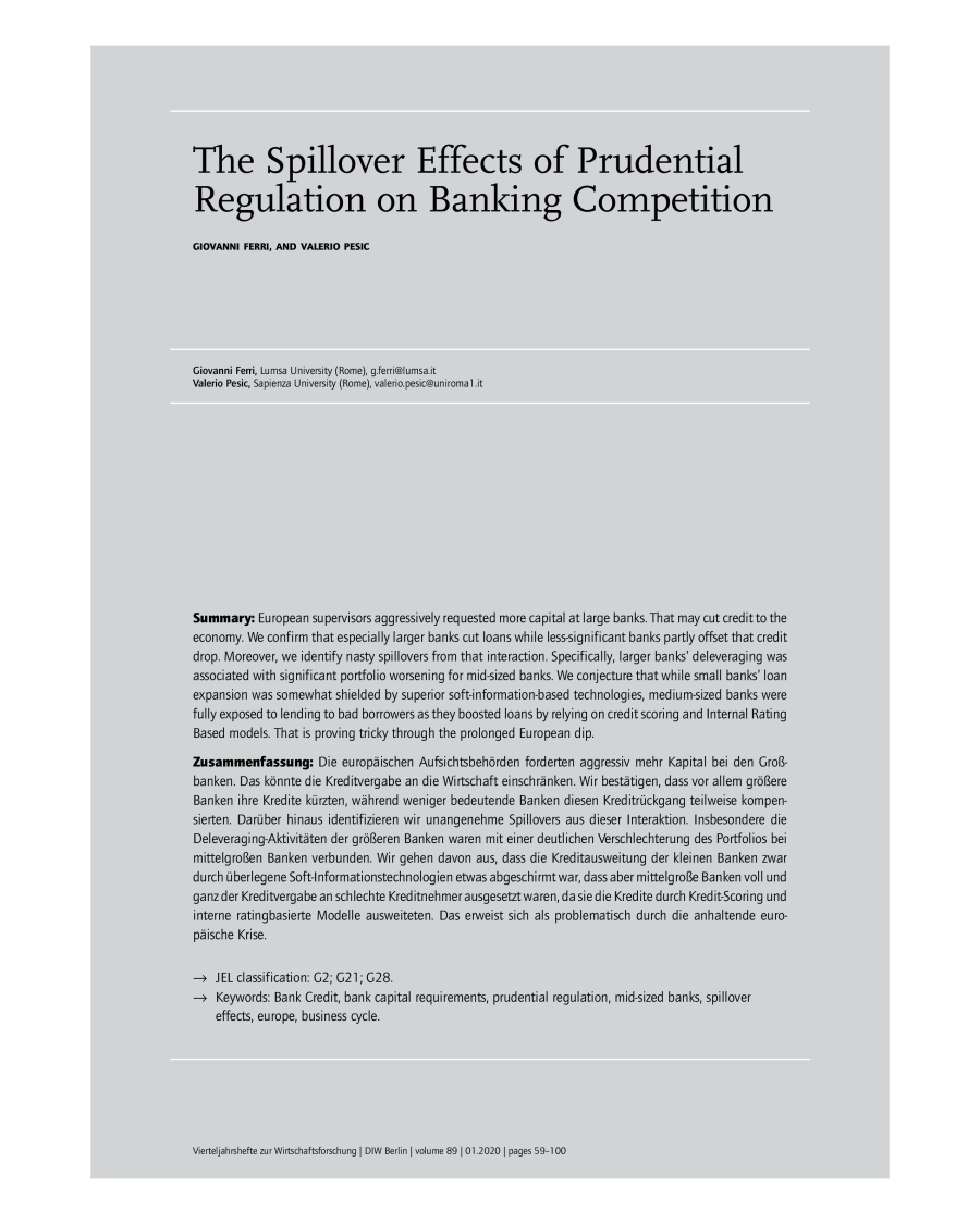 The Spillover Effects of Prudential Regulation on Banking Competition