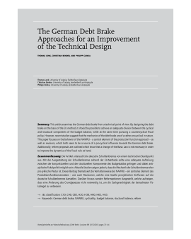 The German Debt Brake Approaches for an Improvement of the Technical Design