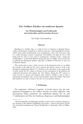 Das ›Goldene Zeitalter‹ im modernen Spanien