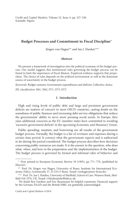 Budget Processes and Commitment to Fiscal Discipline