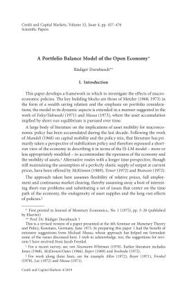 A Portfolio Balance Model of the Open Economy