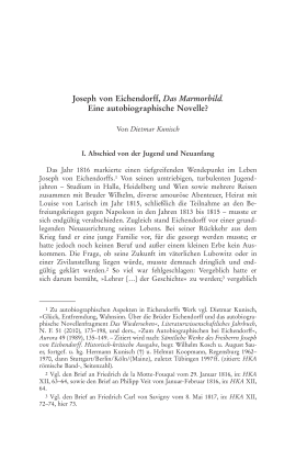 Joseph von Eichendorff, Das Marmorbild. Eine autobiographische Novelle?