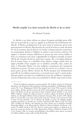 Merlin empilé. Les états textuels du Merlin et de sa Suite