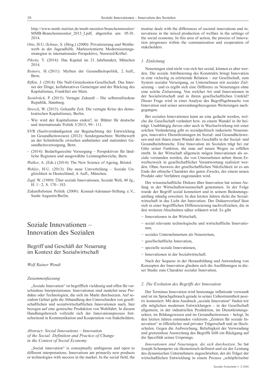 Soziale Innovationen – Innovation des Sozialen. Begriff und Geschäft der Neuerung im Kontext der Sozialwirtschaft