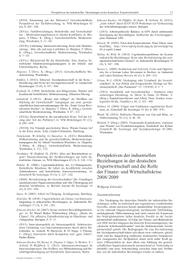 Perspektiven der industriellen Beziehungen in der deutschen Exportwirtschaft und die Rolle der Finanz- und Wirtschaftskrise 2008/2009