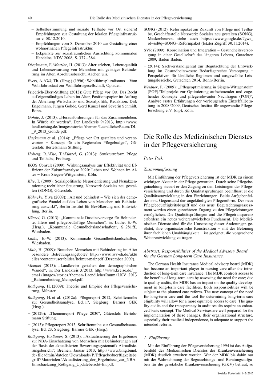 Aus der Praxis: Die Rolle des Medizinischen Dienstes in der Pflegeversicherung