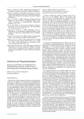 Definition der Pflegebedürftigkeit. Konzepte und Verfahren zur Neudefinition des Pflegebedürftigkeitsbegriffs im SGB XI und zur Entwicklung eines neuen Begutachtungsverfahrens