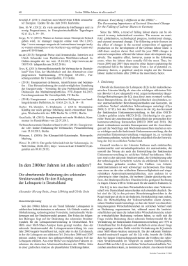 In den 2000er Jahren ist alles anders? Die abnehmende Bedeutung des sektoralen Strukturwandels für den Rückgang der Lohnquote in Deutschland