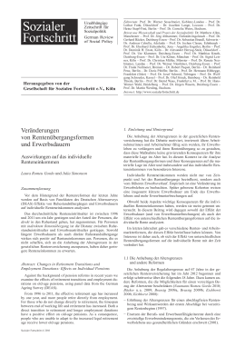 Veränderungen von Rentenübergangsformen und Erwerbsdauern. Auswirkungen auf das individuelle Renteneinkommen