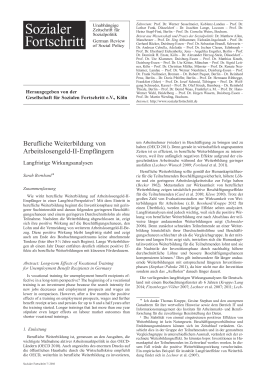 Berufliche Weiterbildung von Arbeitslosengeld-II-Empfängern. Langfristige Wirkungsanalysen