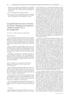 Gesundheitsökonomische Evaluation des Disease Management-Programms “Diabetes mellitus Typ 2“ der Knappschaft