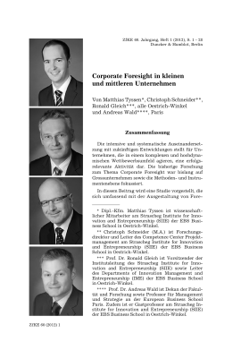 Corporate Foresight in kleinen und mittleren Unternehmen