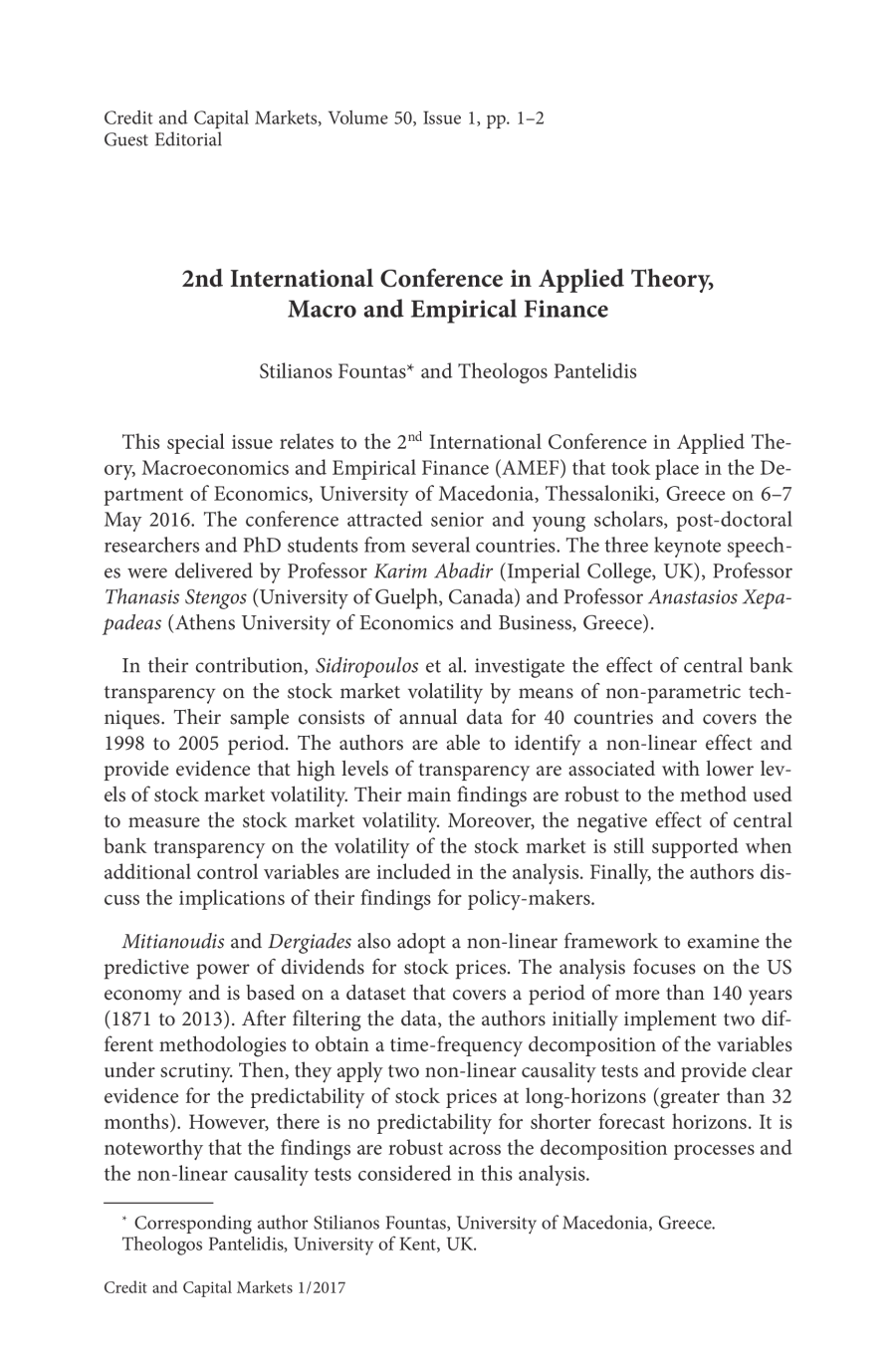 2nd International Conference in Applied Theory, Macro and Empirical Finance