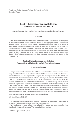 Relative Price Dispersion and Inflation: Evidence for the UK and the US