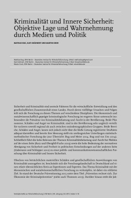 Kriminalität und Innere Sicherheit: Objektive Lage und Wahrnehmung durch Medien und Politik