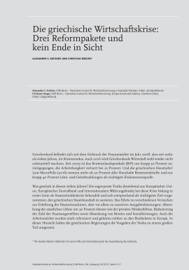 Die griechische Wirtschaftskrise: Drei Reformpakete und kein Ende in Sicht