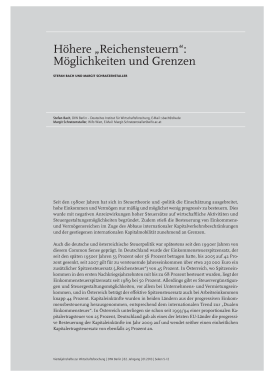 Höhere “Reichensteuern“: Möglichkeiten und Grenzen