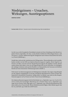 Niedrigzinsen – Ursachen, Wirkungen, Ausstiegsoptionen