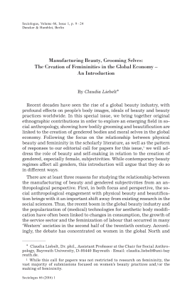 Manufacturing Beauty, Grooming Selves: The Creation of Femininities in the Global Economy – An Introduction