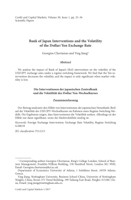 Bank of Japan Interventions and the Volatility of the Dollar/Yen Exchange Rate