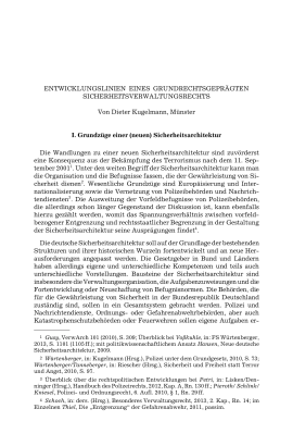 Entwicklungslinien eines grundrechtsgeprägten Sicherheitsverwaltungsrechts