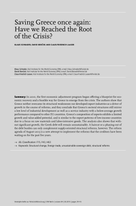 Saving Greece once again: Have we Reached the Root of the Crisis?