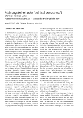 Meinungsfreiheit oder “political correctness”?