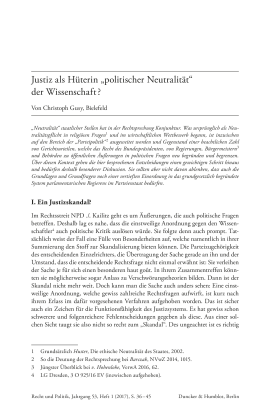 Justiz als Hüterin “politischer Neutralität“ der Wissenschaft?