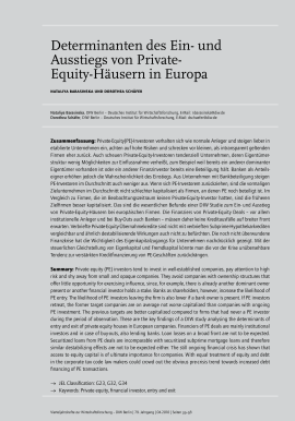 Determinanten des Ein- und Ausstiegs von Private-Equity-Häusern in Europa