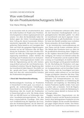 Was vom Entwurf für ein Prostituiertenschutzgesetz bleibt