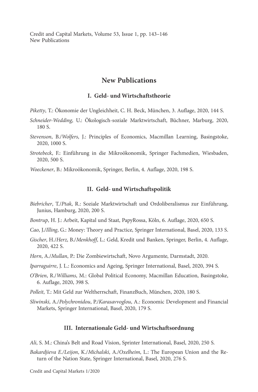 New Publications
