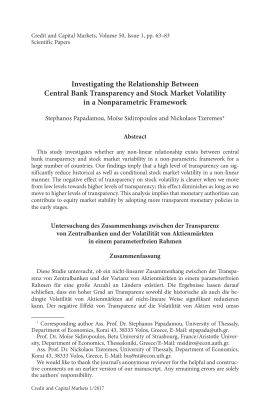 Investigating the Relationship Between Central Bank Transparency and Stock Market Volatility in a Nonparametric Framework