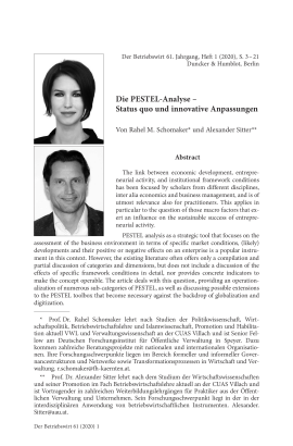 Die PESTEL-Analyse – Status quo und innovative Anpassungen