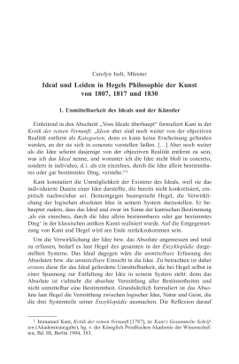 Ideal und Leiden in Hegels Philosophie der Kunst von 1807, 1817 und 1830