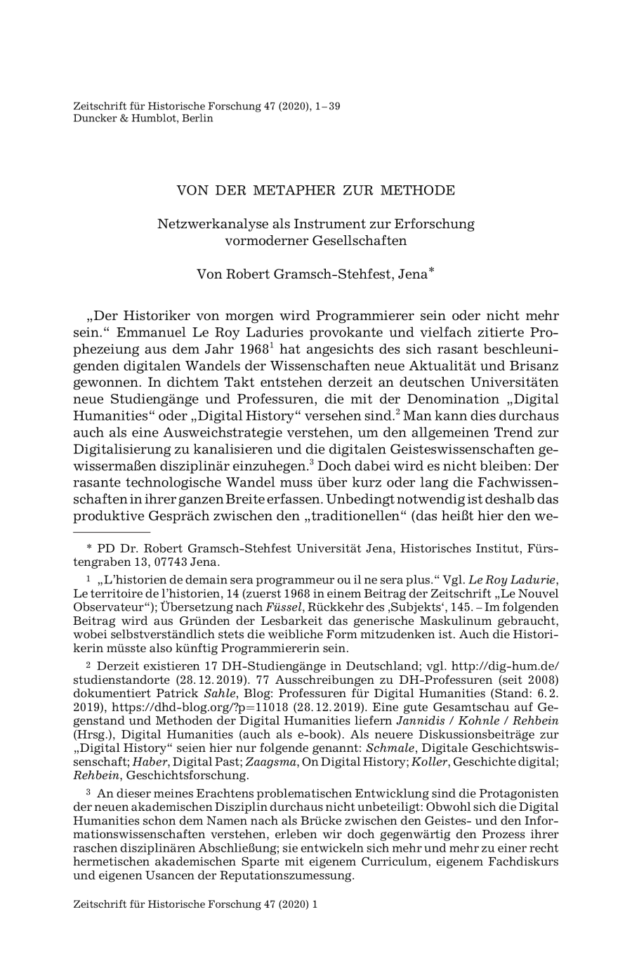 Von der Metapher zur Methode