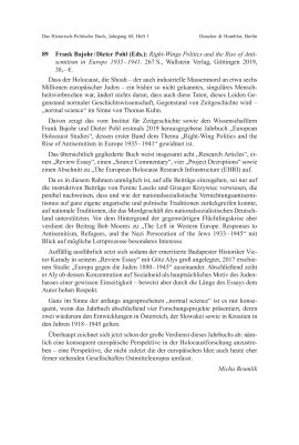 Frank Bajohr / Dieter Pohl (Eds.): Right-Wings Politics and the Rise of Antisemitism in Europe 1935 – 1941.