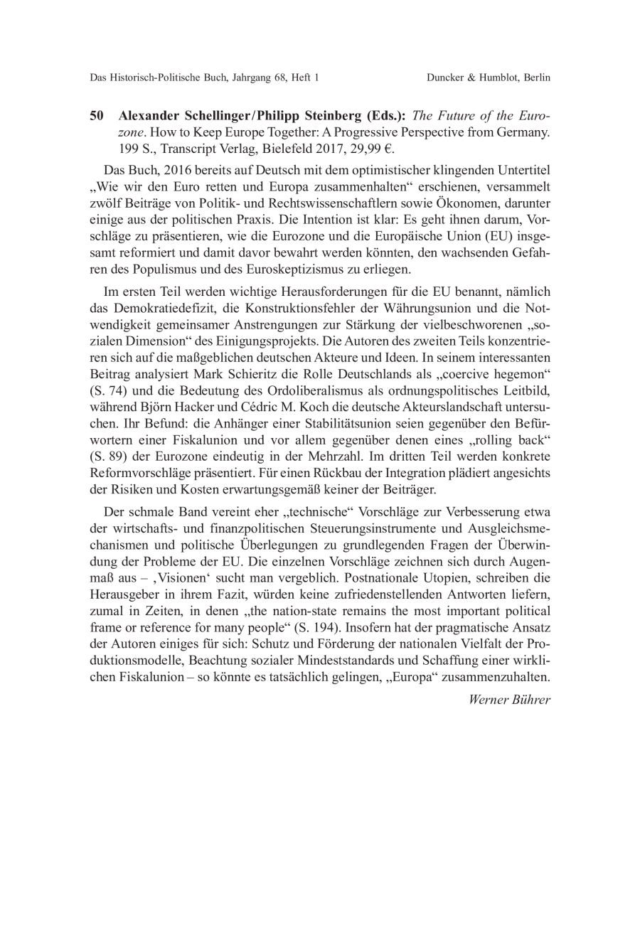 Alexander Schellinger / Philipp Steinberg (Eds.): The Future of the Eurozone. How to Keep Europe Together: A Progressive Perspective from Germany