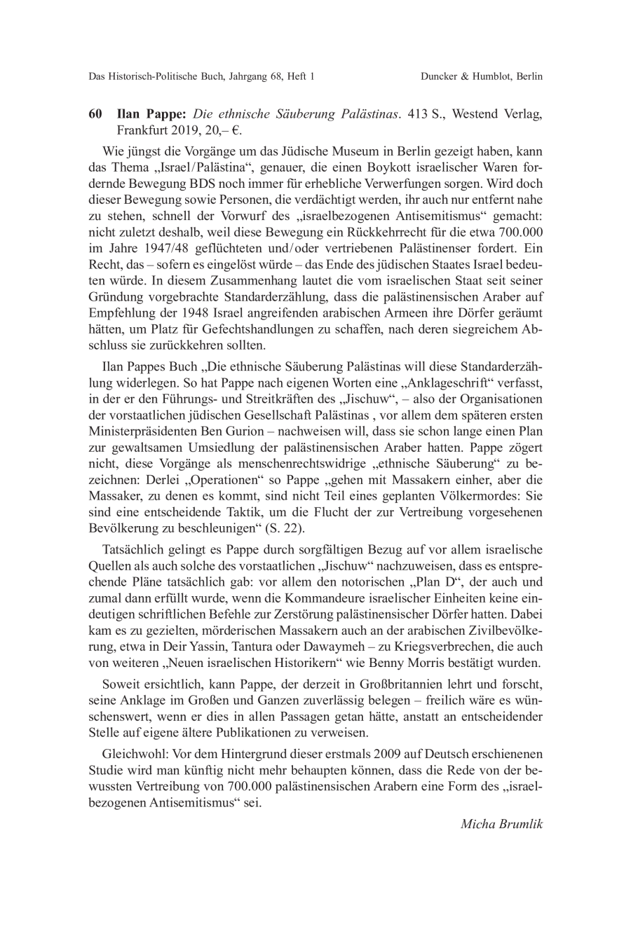 Ilan Pappe: Die ethnische Säuberung Palästinas.