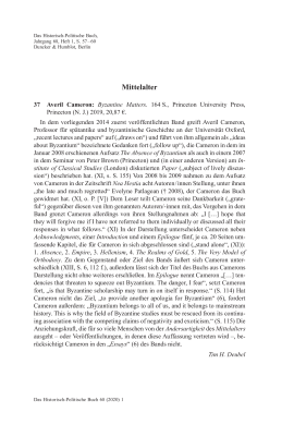 Averil Cameron: Byzantine Matters