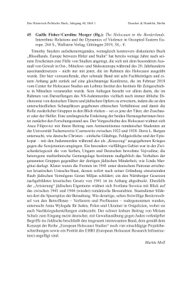 Gaëlle Fisher / Caroline Mezger (Hg.): The Holocaust in the Borderlands. Interethnic Relations and the Dynamics of Violence in Occupied Eastern Europe
