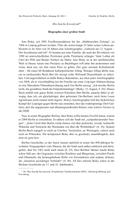 Biographie einer großen Stadt