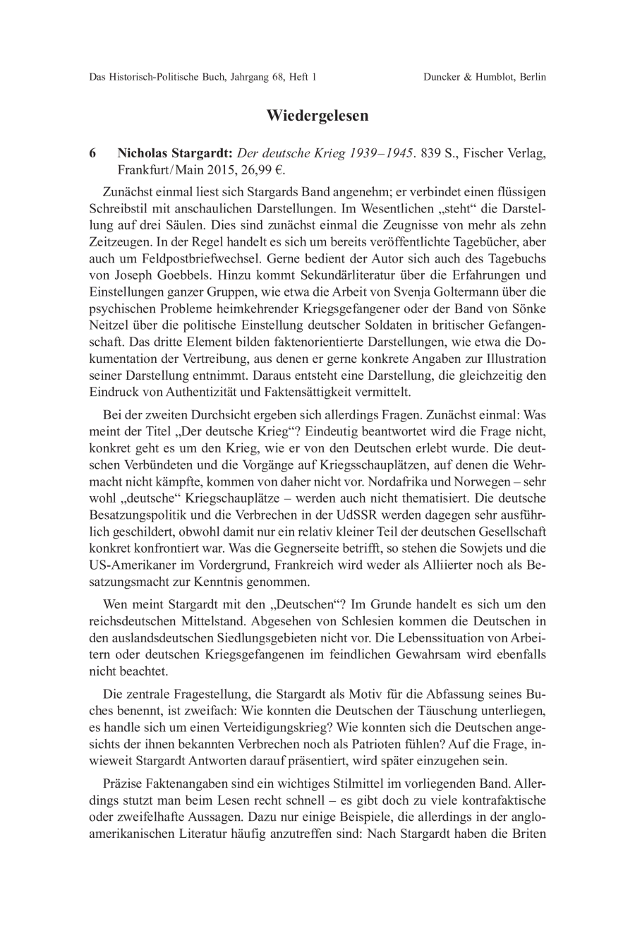 Nicholas Stargardt: Der deutsche Krieg 1939 – 1945